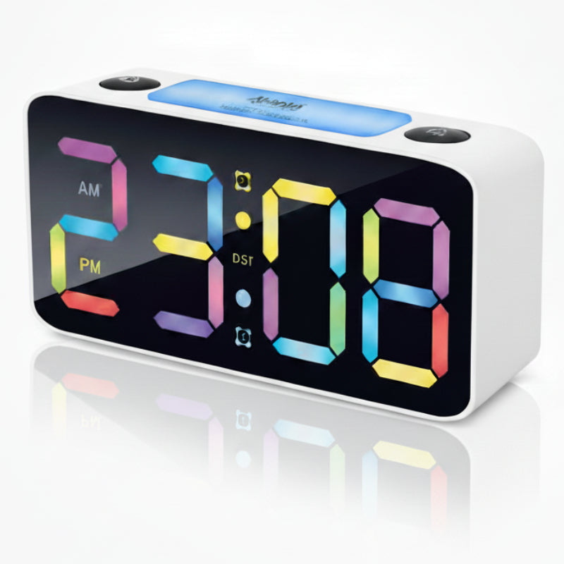 Ajanta 7-Inch LED Table Clock with USB & Night Light