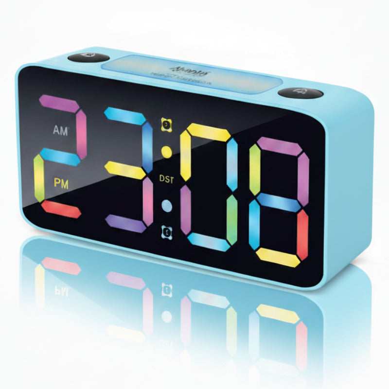 Ajanta 7-Inch LED Table Clock with USB & Night Light