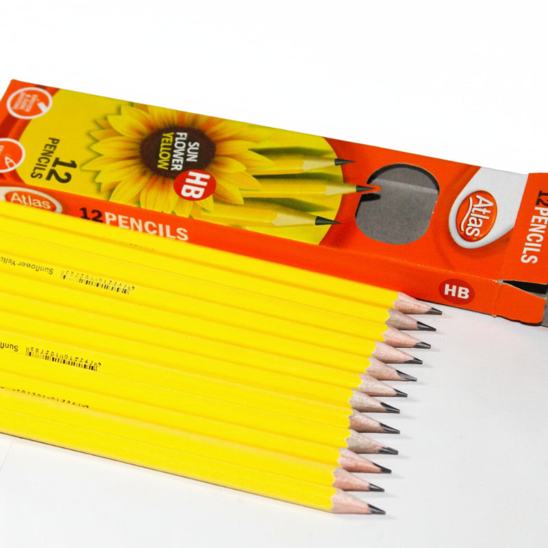 Atlas Sunflower Yelow HB Pencil - 12Pack