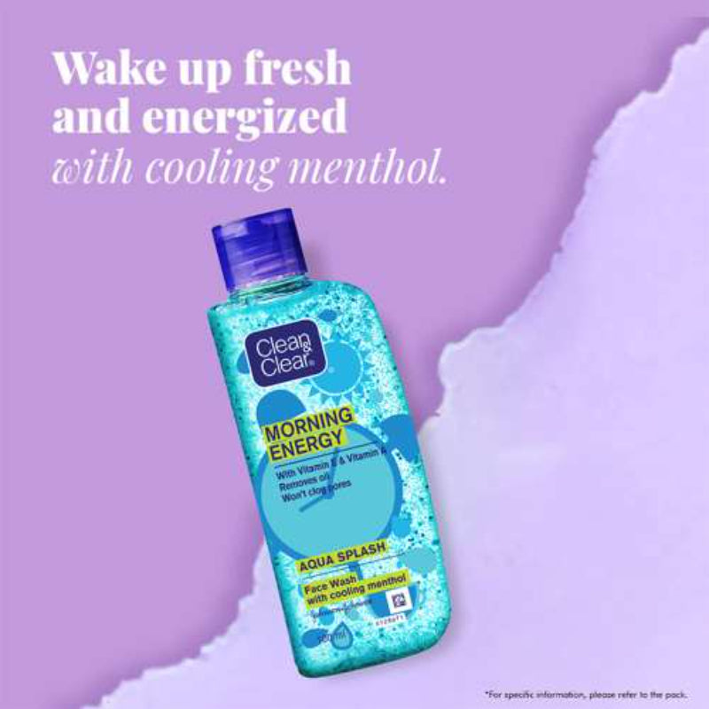 சுத்தமான &amp; தெளிவான காலை எரிசக்தி அக்வா ஸ்பிளாஸ் ஃபேஸ் வாஷ் கூலிங் மெந்தோல் - 100 மிலி