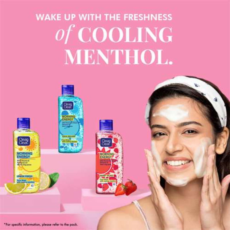 சுத்தமான &amp; தெளிவான காலை எரிசக்தி அக்வா ஸ்பிளாஸ் ஃபேஸ் வாஷ் கூலிங் மெந்தோல் - 100 மிலி