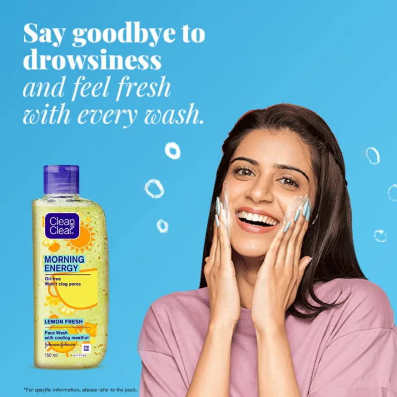 சுத்தமான &amp; தெளிவான காலை ஆற்றல் எலுமிச்சை புதியது, கூலிங் மெந்தோலுடன் கூடிய ஃபேஸ் வாஷ் - 100 மிலி