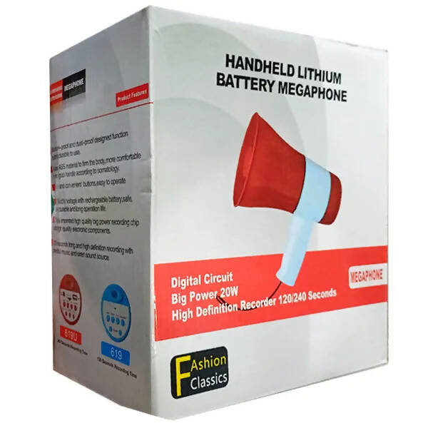 30W Rechargeable Handheld Megaphone with 240-Second Voice Recording – Portable Loudspeaker