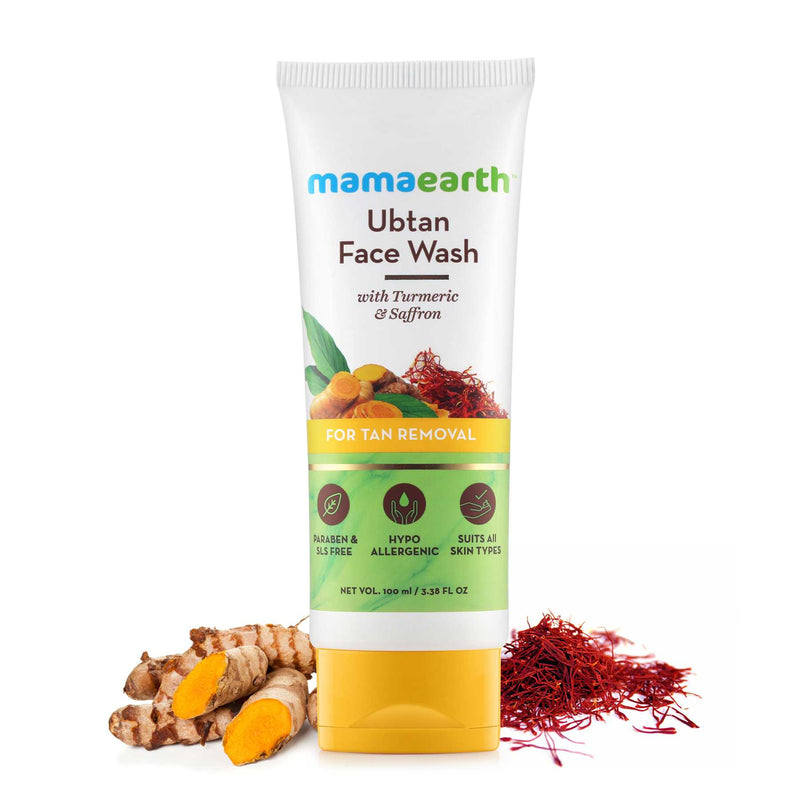 Mamaearth Ubtan Face Wash with Turmeric & Saffron for Tan Removal – 100ml