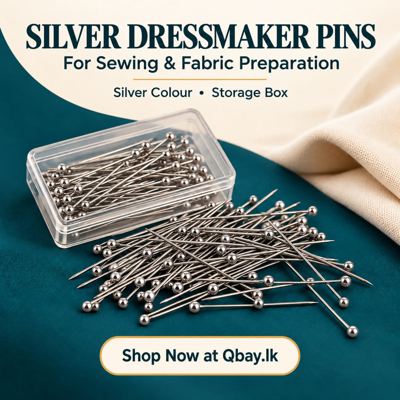 Silver Colour Ball-Head Dressmaker Pins – 1 Inch with Storage Box | Sewing & Tailoring Accessories