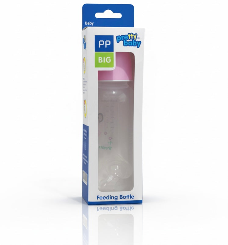 வெளிப்புற கைப்பிடி இல்லாத அழகான குழந்தை பால் பாட்டில்