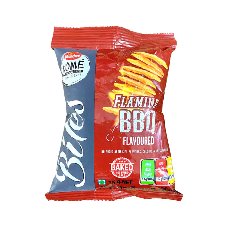 மஞ்சி கோம் ரைஸ் கிராக்கர் பைட்ஸ் ஃப்ளேமிங் BBQ சுவை - 15 கிராம்