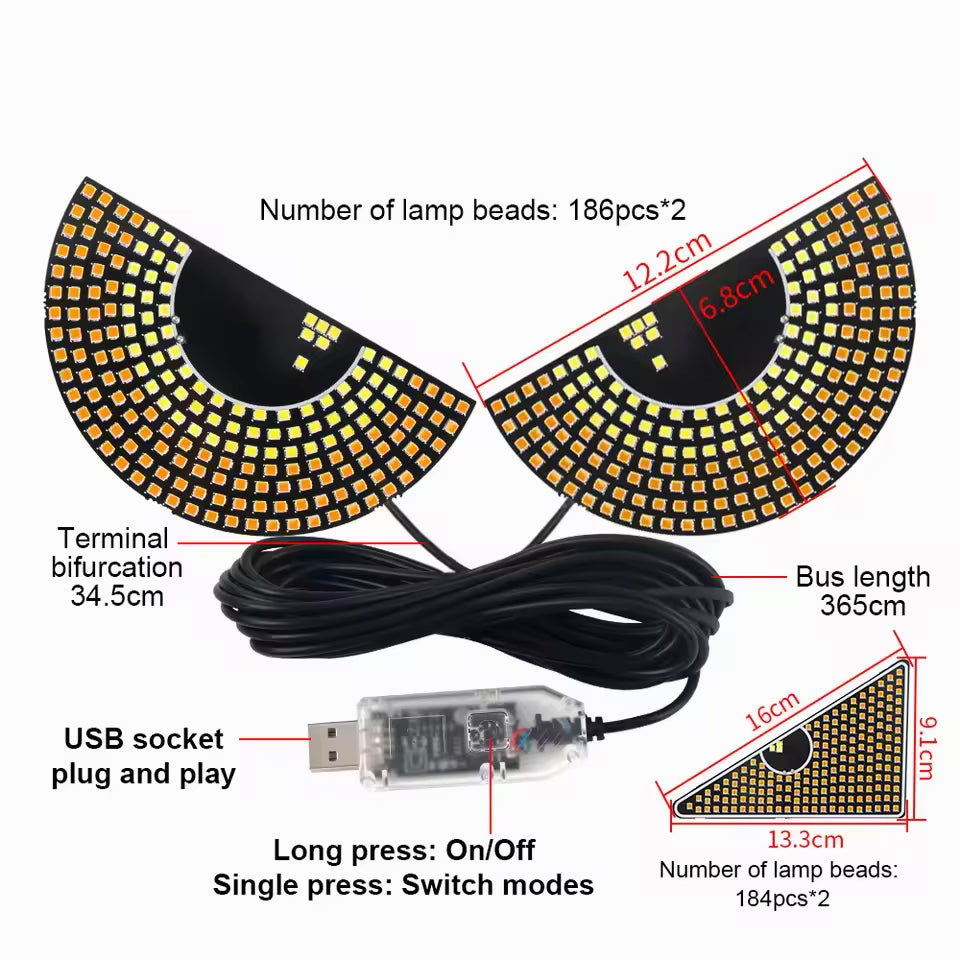 கார் ஜன்னல்களுக்கான 2X டெவில்ஸ் ஐ LED லைட் கார் ஐ லைட் டிரக் டைனமிக் LED லைட்