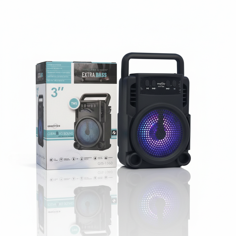 GREATNICE GTS-1360 Wireless Portable Outdoor Light Bt Speaker with TWS&FM&USB 3 Inch