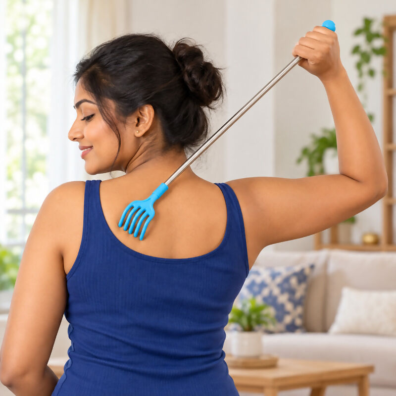 Stainless Steel Long Handle Back Scratcher & Massage Stick – 12 Inch | Silver Colour
