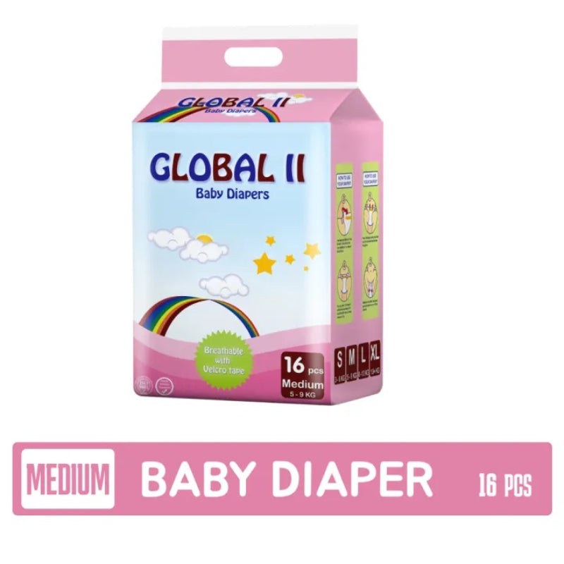 குளோபல் II பேபி டயப்பர்ஸ் பாம்பர்ஸ் - 16 பிசிக்கள்