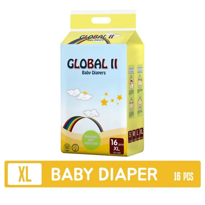 Global II Baby Diapers - 16pcs