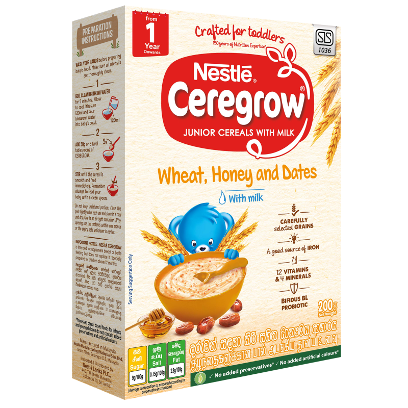 Nestle Ceregrow Junior Cereals Wheat Honey & Dates From 1 Year - 200 g