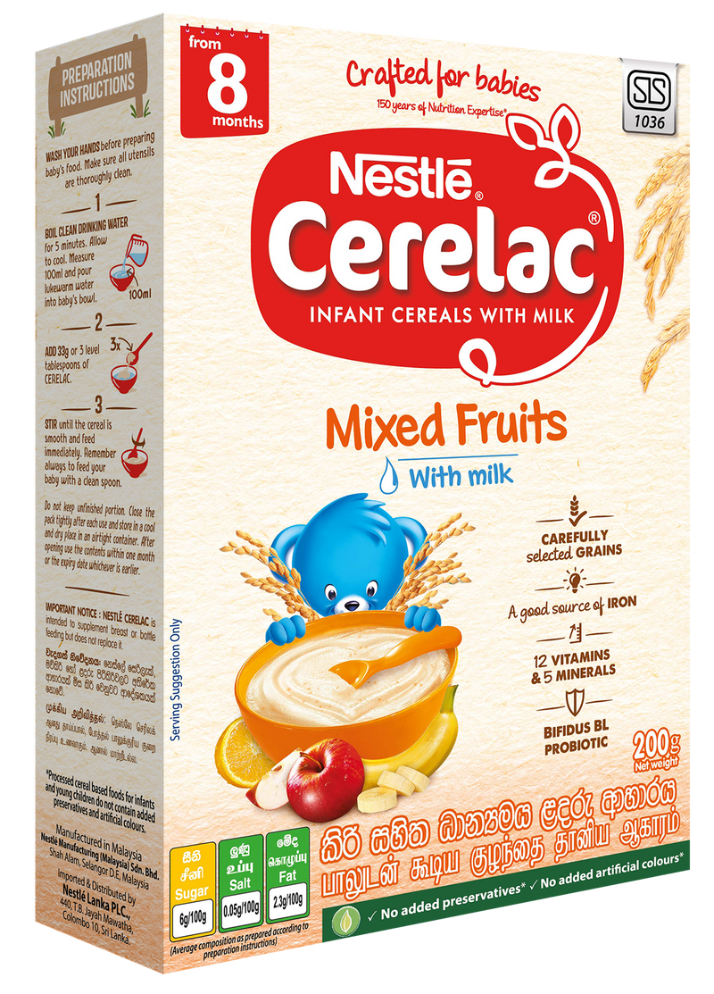 Nestle Cerelac Infant Cereals Mixed Fruits With Milk From 8 Months - 200 g