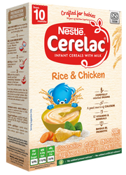 நெஸ்லே செரெலாக் குழந்தை தானியங்கள் 10 மாதங்களிலிருந்து அரிசி மற்றும் கோழி - 200 கிராம்