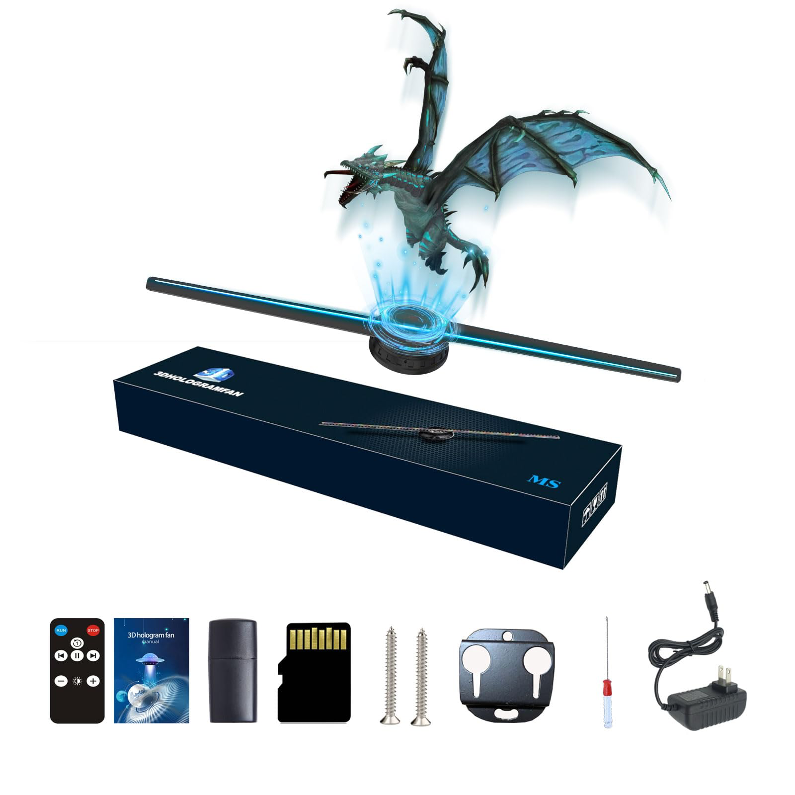 5D Hologram Display 43cm – Floating 3D Advertising Fan – QBAY