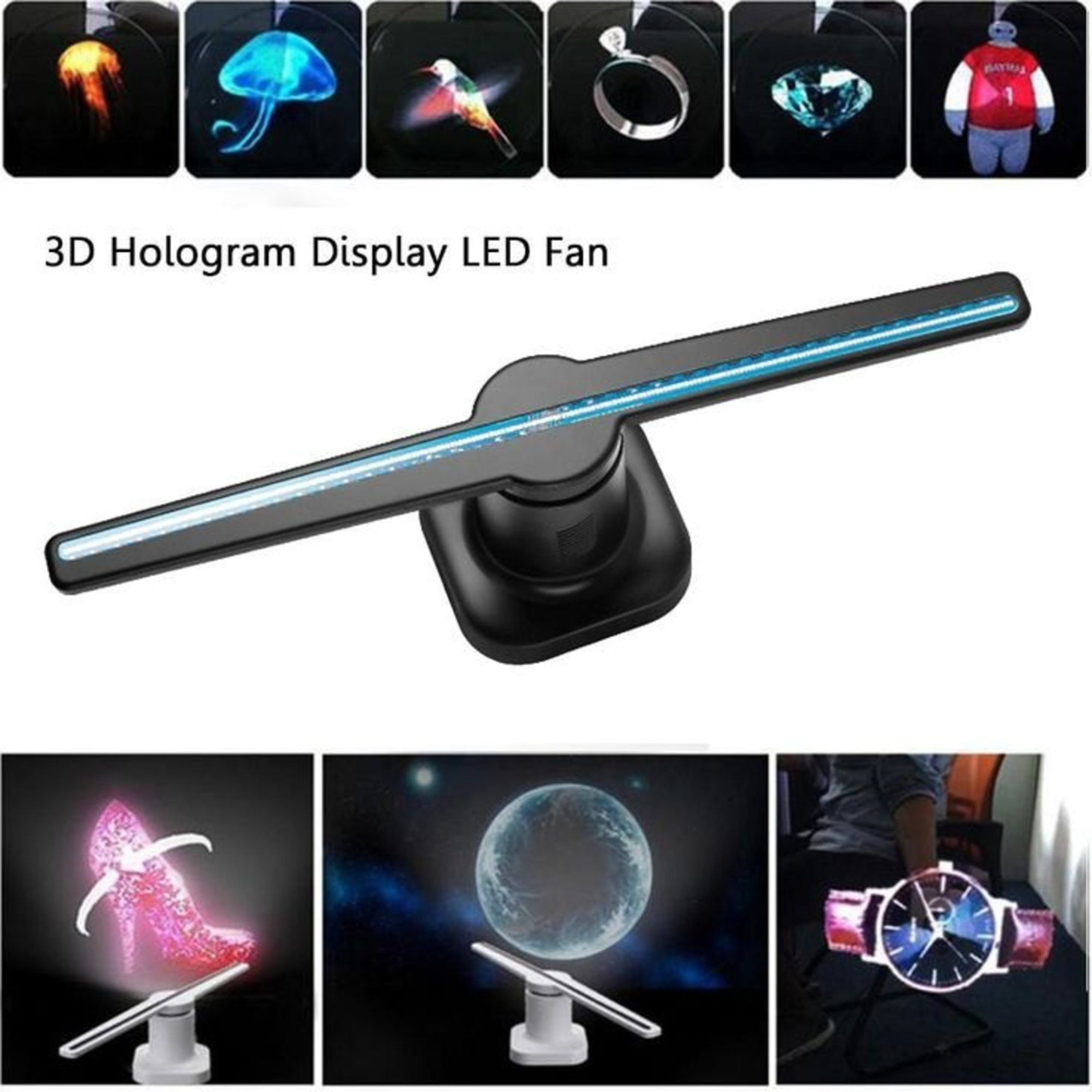 5D Hologram Display 43cm – Floating 3D Advertising Fan