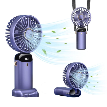 ARMICO Mini Handheld Fan – 4-in-1 Rechargeable USB Fan with LED Display