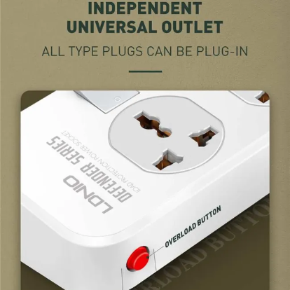 LDNIO SC4408 4 AC அவுட்லெட்டுகள் 4 USB உடன் கூடிய யுனிவர்சல் பவர் எக்ஸ்டென்ஷன்