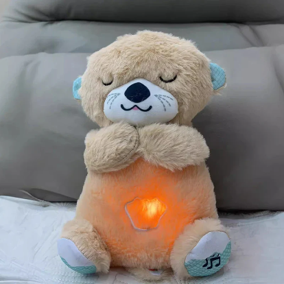 Breathing Teddy Bear / Otter Plush Toy with Soft Music
