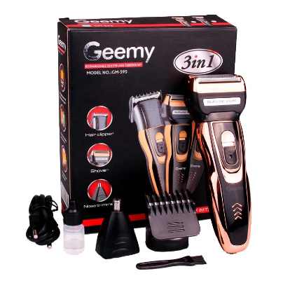 Geemy GM 595 Rechargeable 3-in-1 Shaver Trimmer