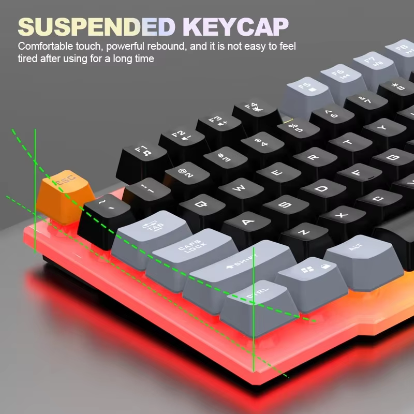 RAIKU K26 Wired 104-Key Membrane Keyboard