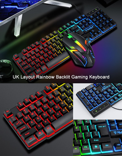 T-Wolf TF200 RGB Gaming Keyboard & Mouse Combo