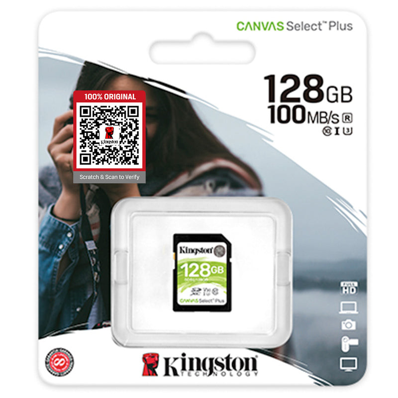 Kingston Canvas Select Plus SD Card | UHS-I Class 10 | 100MB/s Read
