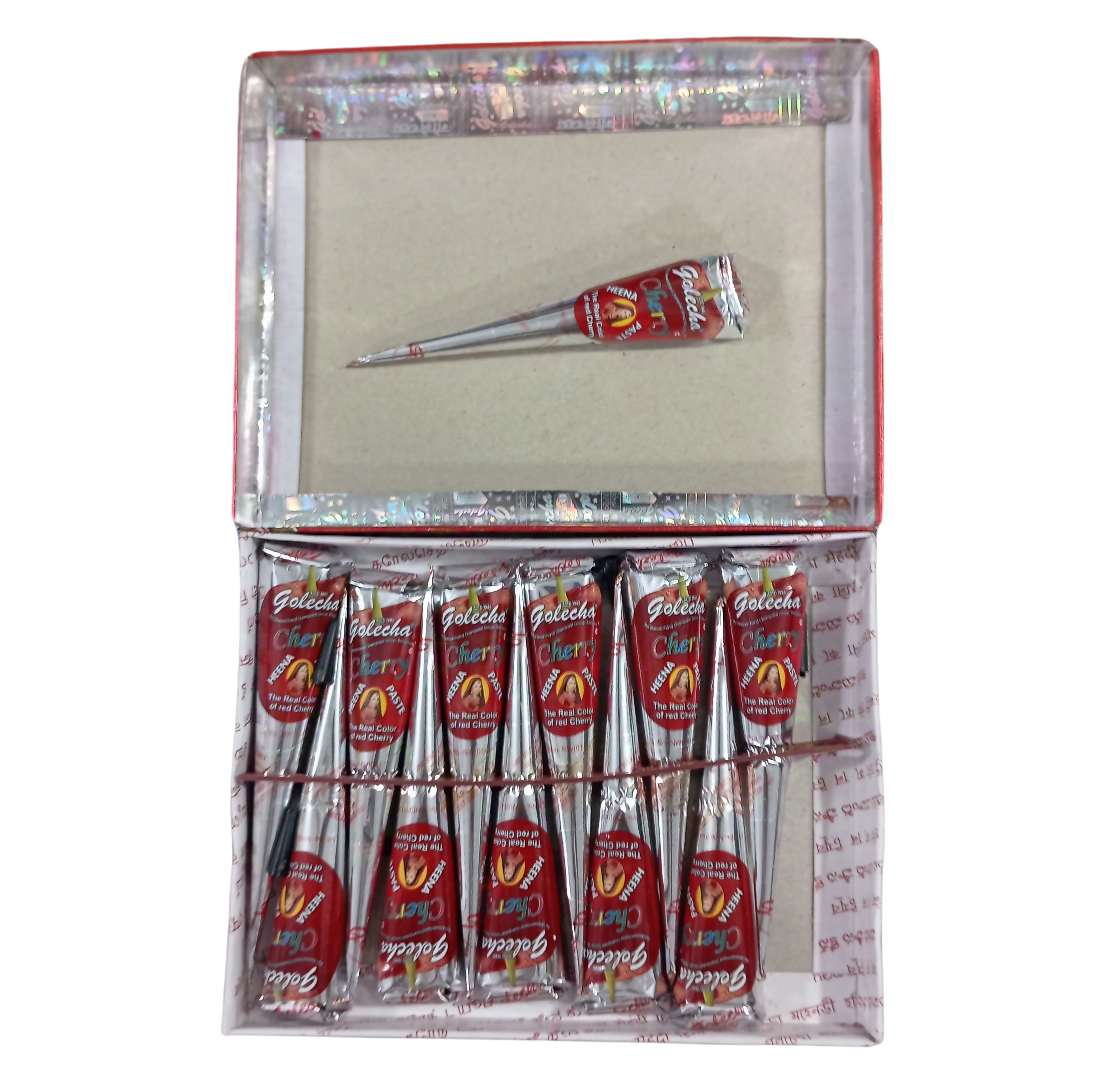 GOLECHA Cherry Heena Cones Fast Drying Instant Mehndi Heena Paste - 1Pcs