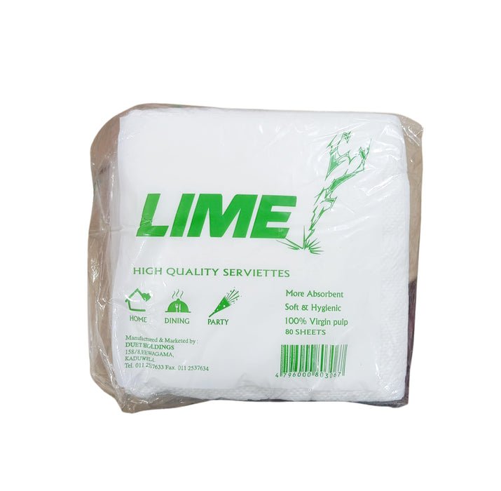 LIME High Quality Serviettes Tissue Paper Napkins