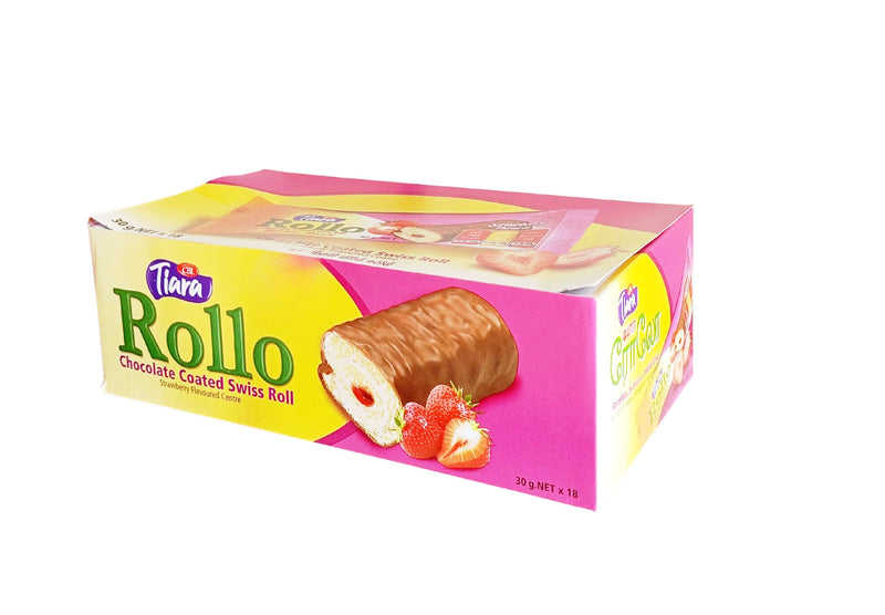 Tiara Rollo Chocolate Coated Strawberry Swiss Roll