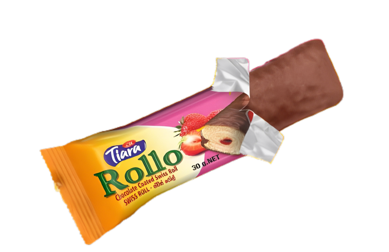 Tiara Rollo Chocolate Coated Strawberry Swiss Roll