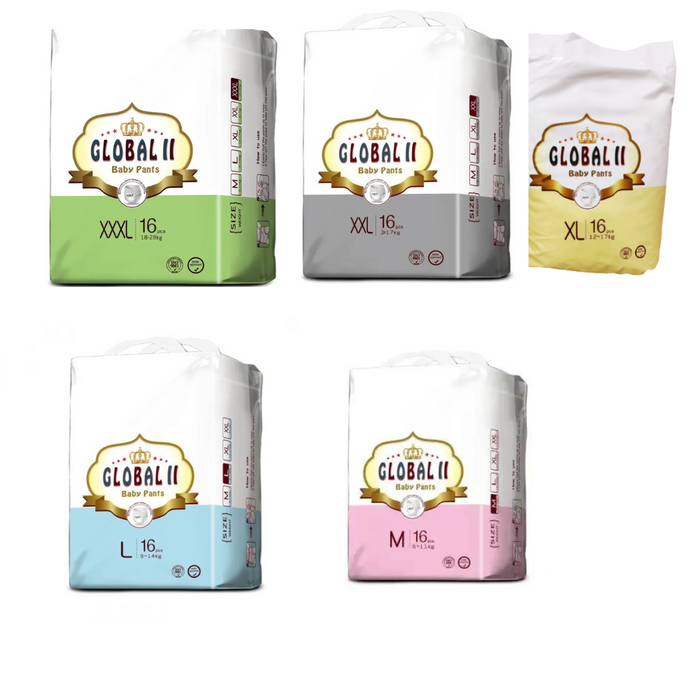 Global II Pants Baby Diapers Pampers - 16pcs