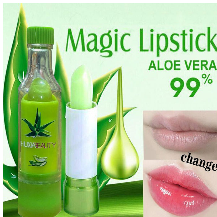 HUXIABEAUTY Magic Aloe Vera 99% Lipstick Lip Balm Color Mood Changing