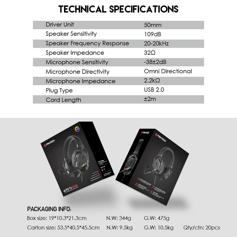 FANTECH HG26 ALTO RBG GAMING HEADSET