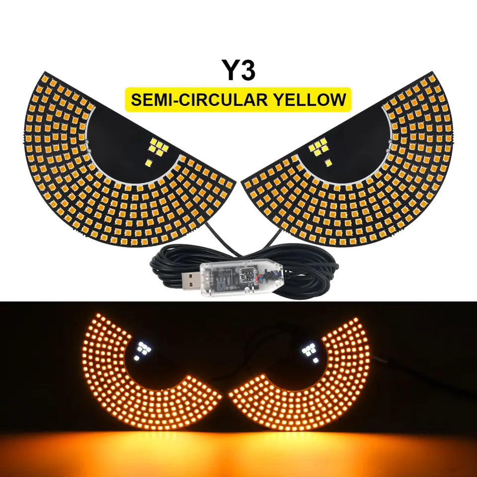 கார் ஜன்னல்களுக்கான 2X டெவில்ஸ் ஐ LED லைட் கார் ஐ லைட் டிரக் டைனமிக் LED லைட்