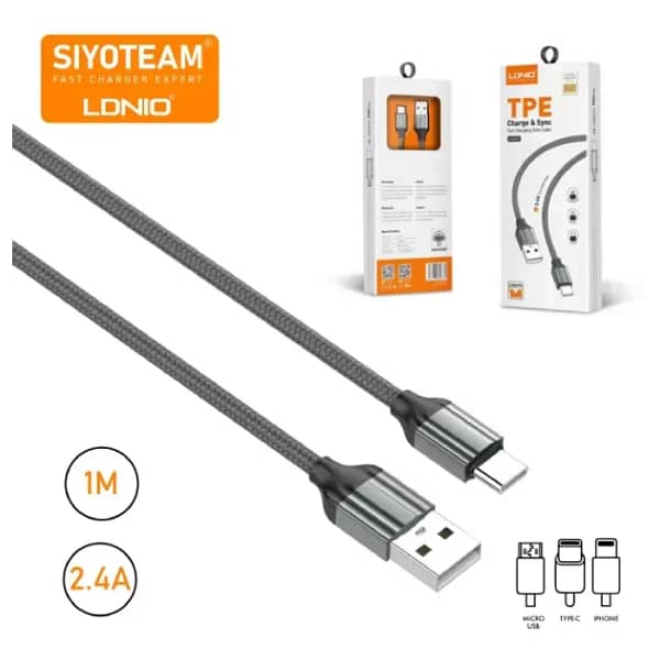 Type C :: LDNIO TPE Fast Charging 1Mtr Data Cable