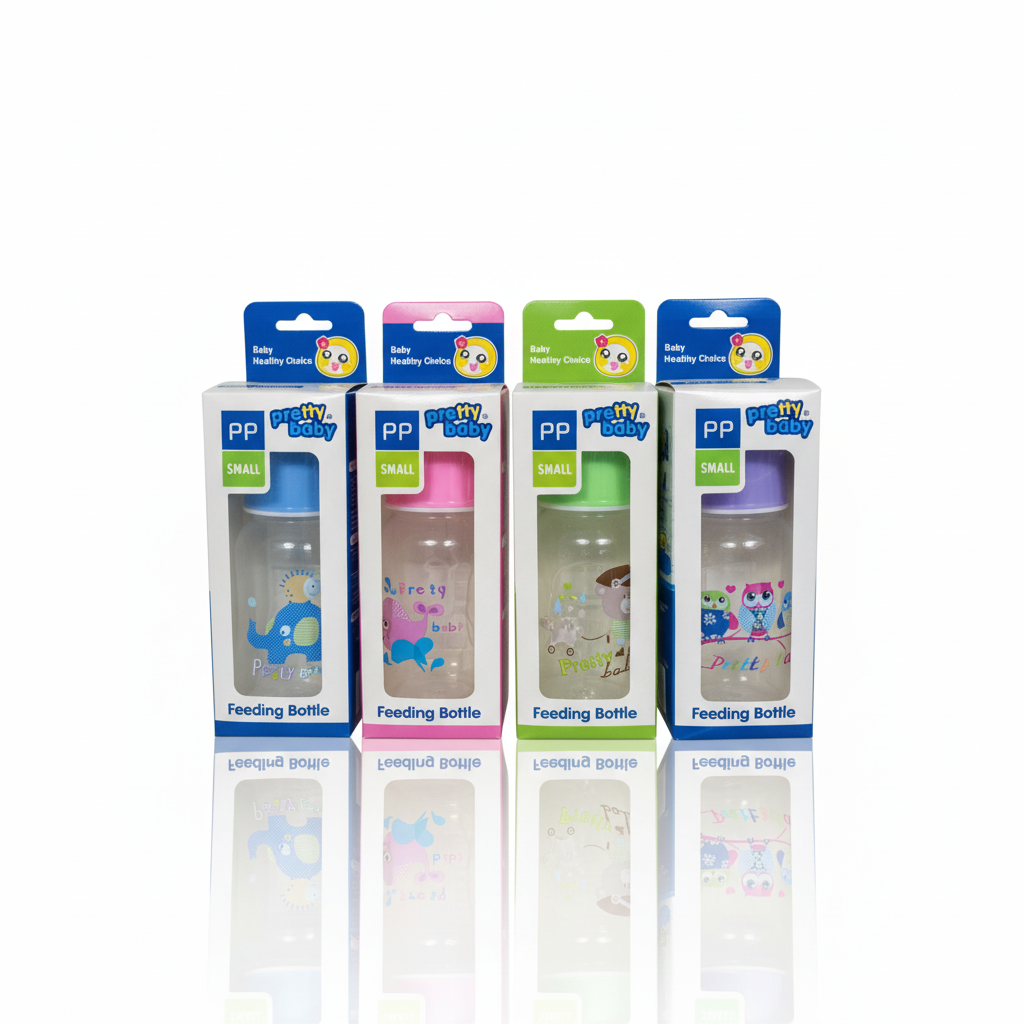 வெளிப்புற கைப்பிடி இல்லாத அழகான குழந்தை பால் பாட்டில்