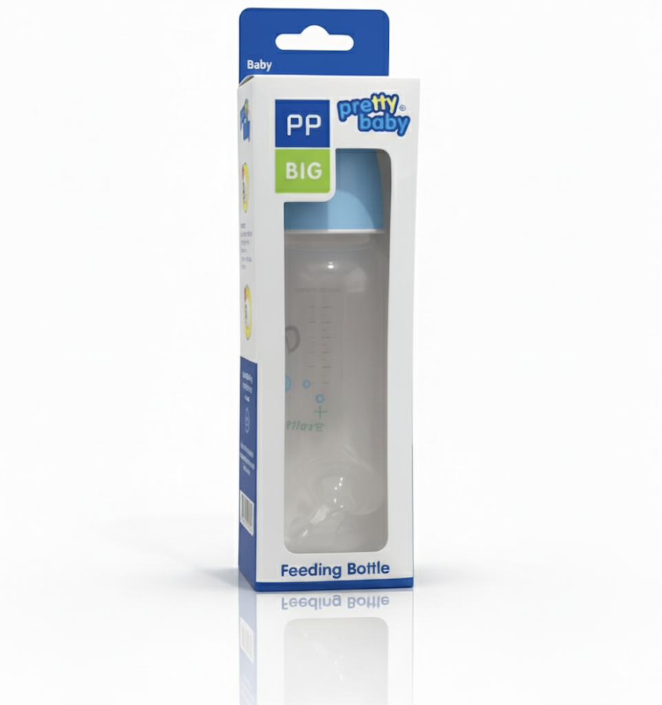 வெளிப்புற கைப்பிடி இல்லாத அழகான குழந்தை பால் பாட்டில்