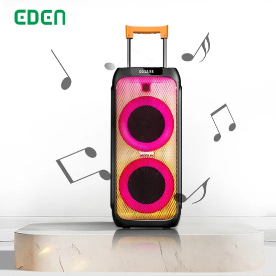 EDEN ED-1016 Party Speaker Portable 120W Bluetooth Speaker with 10" Woofer & 2 Wireless Mics