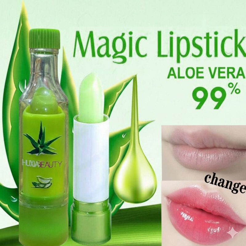 HUXIABEAUTY Magic Aloe Vera 99% Lipstick Lip Balm Color Mood Changing