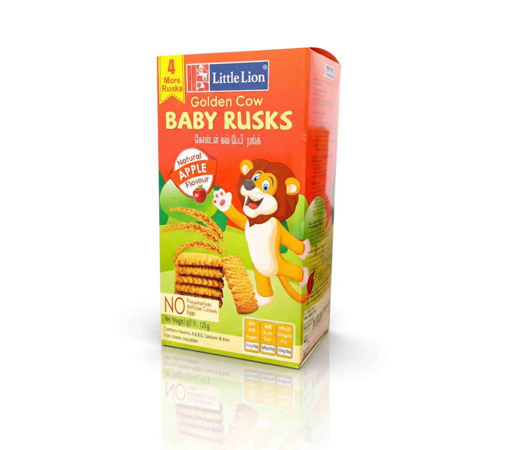 Little Lion Golden Cow Baby Rusks Apple Flavor - 125g