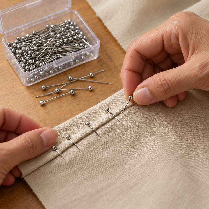 Silver Colour Ball-Head Dressmaker Pins – 1 Inch with Storage Box | Sewing & Tailoring Accessories