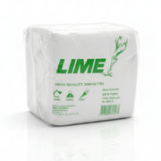 Pack of Lime high quality serviettes on a white background