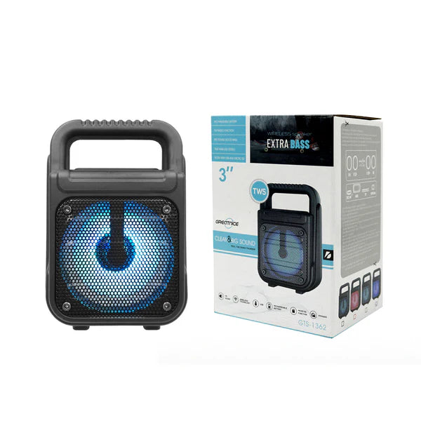 GREATNICE GTS-1361 Wireless Speaker Bluetooth Portable Speaker with LED Light, USB, FM & AUX Support