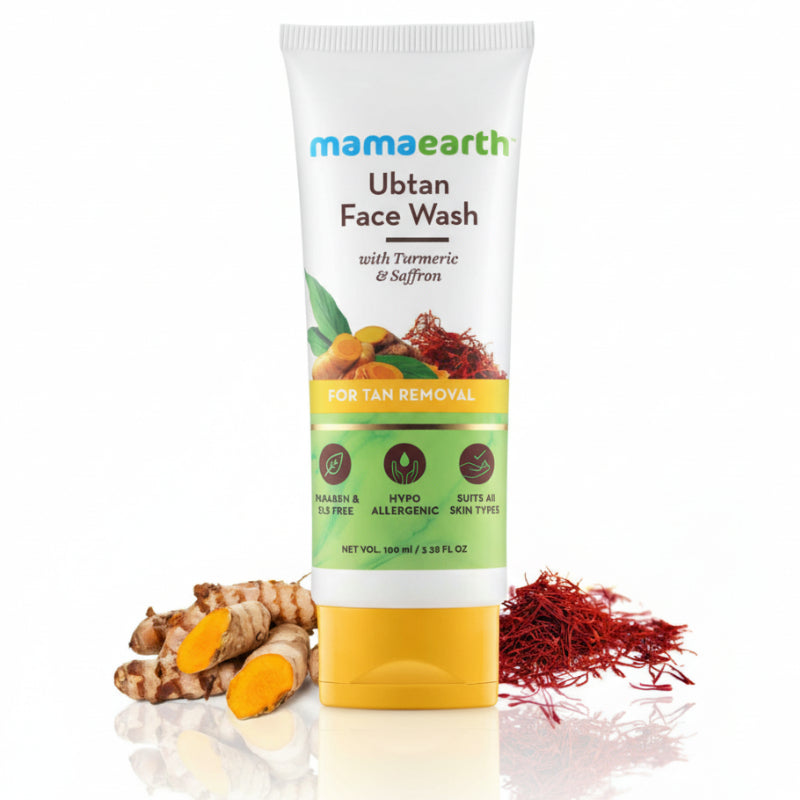 Mamaearth Ubtan Face Wash with Turmeric & Saffron for Tan Removal – 100ml