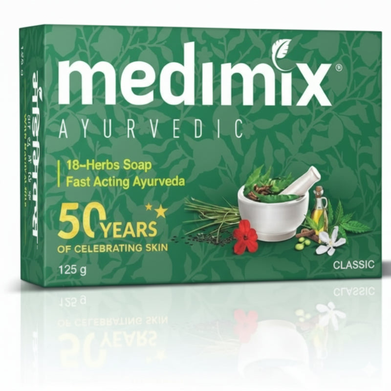 மெடிமிக்ஸ் ஆயுர்வேத 18-ஹெர்ப் கிளாசிக் சோப் - 125 கிராம்