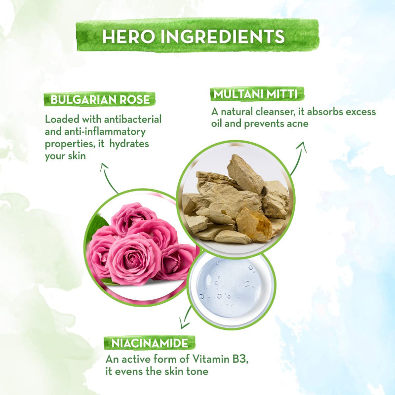 Mamaearth Multani Mitti Face Wash with Multani Mitti & Bulgarian Rose For Oil Control & Acne – 100ml