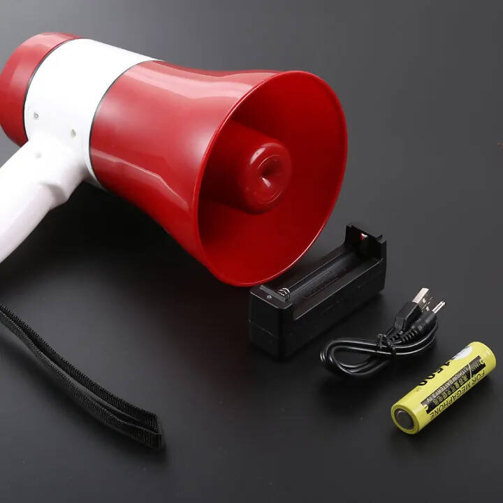 30W Rechargeable Handheld Megaphone with 240-Second Voice Recording – Portable Loudspeaker