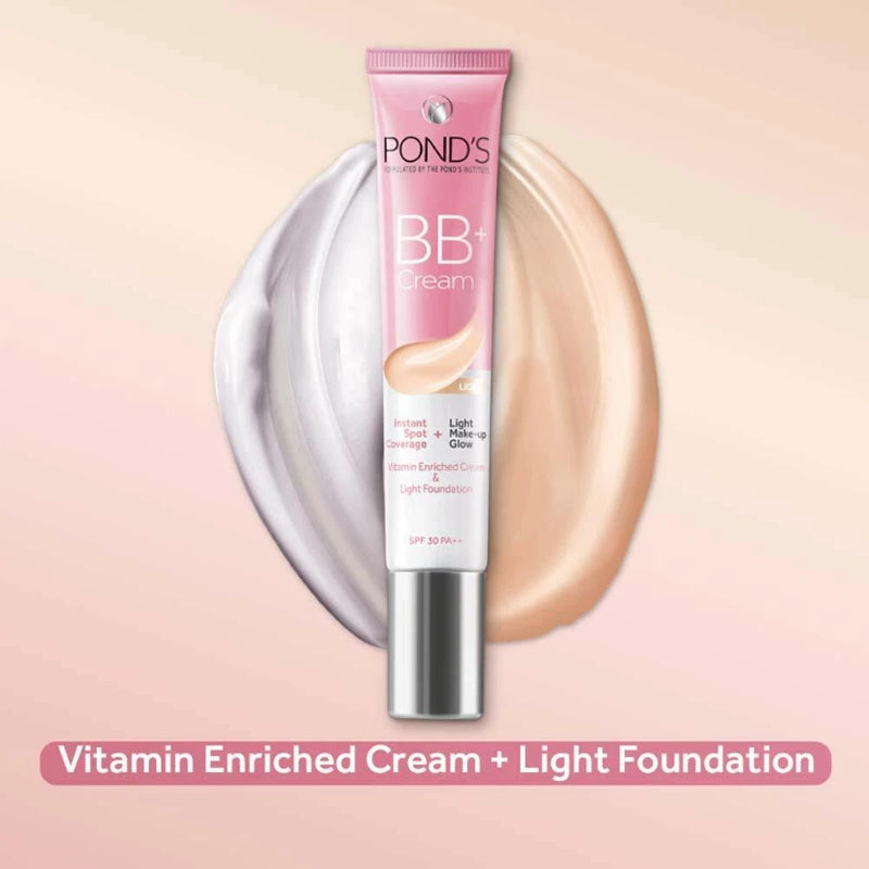POND'S BB+ Cream, Instant Spot Coverage + Natural Glow (LIGHT) - 18g